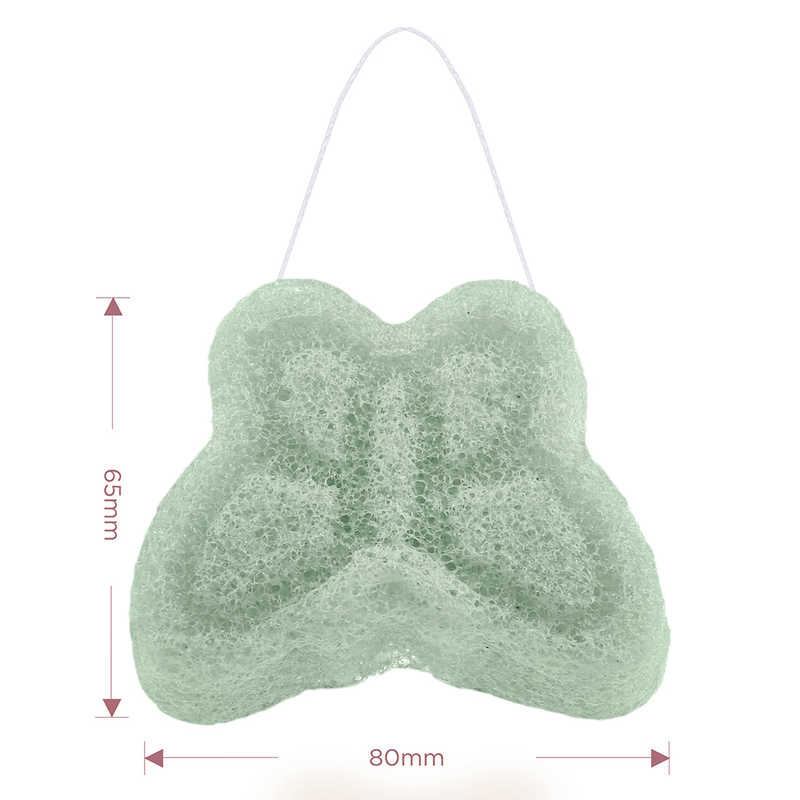 butterfly facial konjac sponge green size