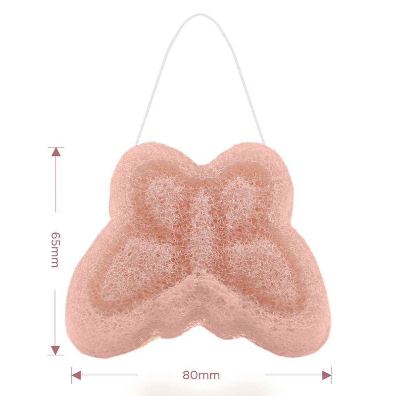 butterfly facial konjac sponge red size