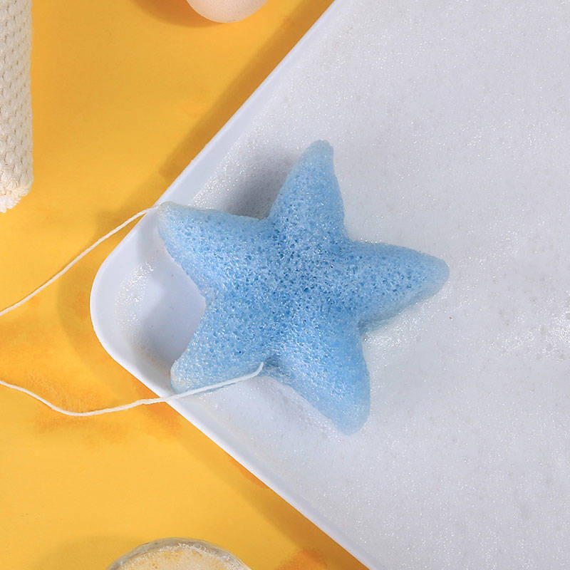 star shape konjac sponge blue 1