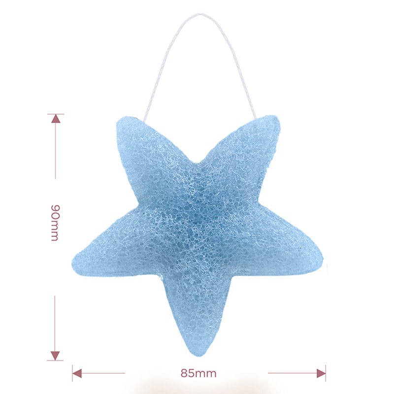 star shape konjac sponge blue size