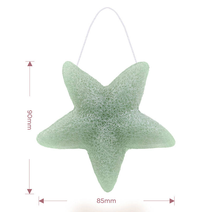 star shape konjac sponge green size