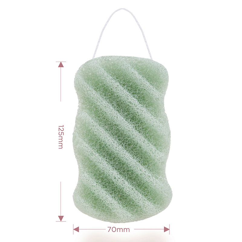 wave shape konjac sponge green size