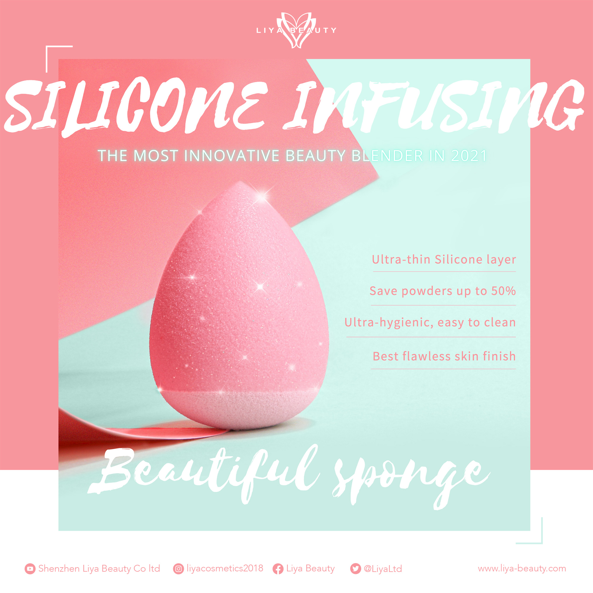 Silicone infused makeup sponge