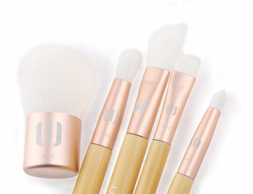 Premium 5 pieces white hair bamboo cosmetic brush sets